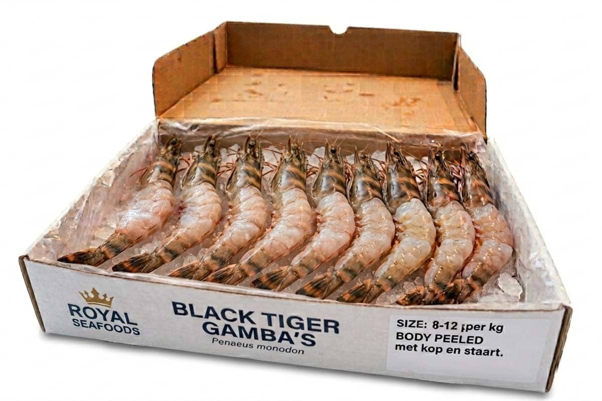 ❄ Gamba black tiger bodypeel 8-12 1kg